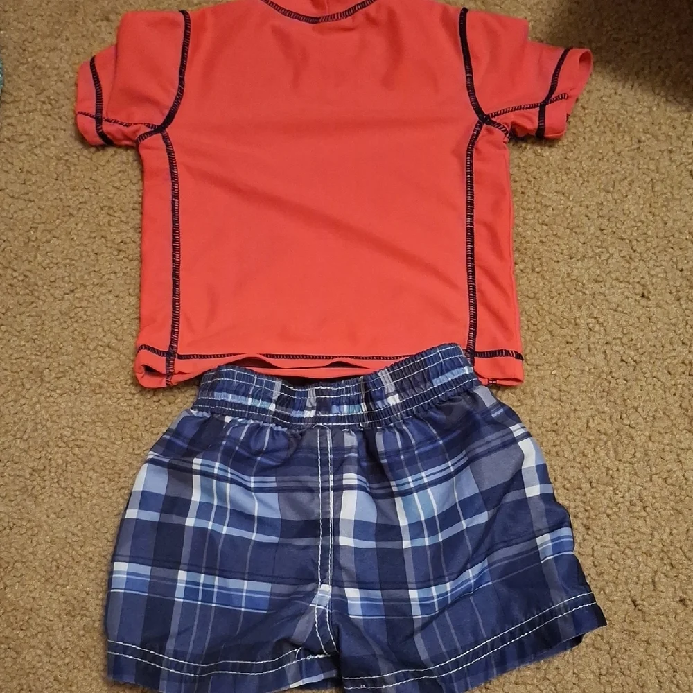 Carter's Coral and Blue Kids Swim Set